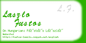 laszlo fustos business card